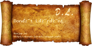 Donát Lóránt névjegykártya